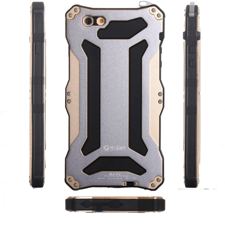 For iPhone 6 Plus & 6s Plus Professional and Powerful Dustproof Shatter-resistant Shockproof IPX7 Waterproof Carbon Fibre Metal Protective Case