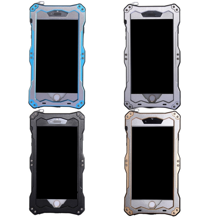 For iPhone 6 Plus & 6s Plus Professional and Powerful Dustproof Shatter-resistant Shockproof IPX7 Waterproof Carbon Fibre Metal Protective Case