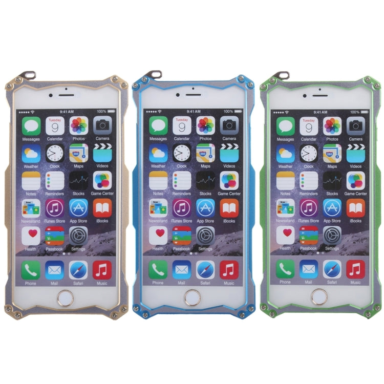 For iPhone 6 Plus & 6s Plus Professional and Powerful Dustproof Shatter-resistant Carbon Fibre Metal Protective Case with Hook (Blue)
