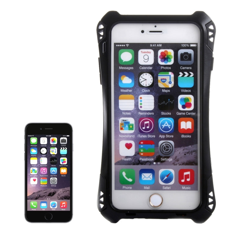 For iPhone 6 Plus & 6s Plus Professional and Powerful Dustproof Shatter-resistant Shockproof Tiny Waist Transformers Style Carbon Fibre Metal Protective Case with Tempered Glass Front Film Cover
