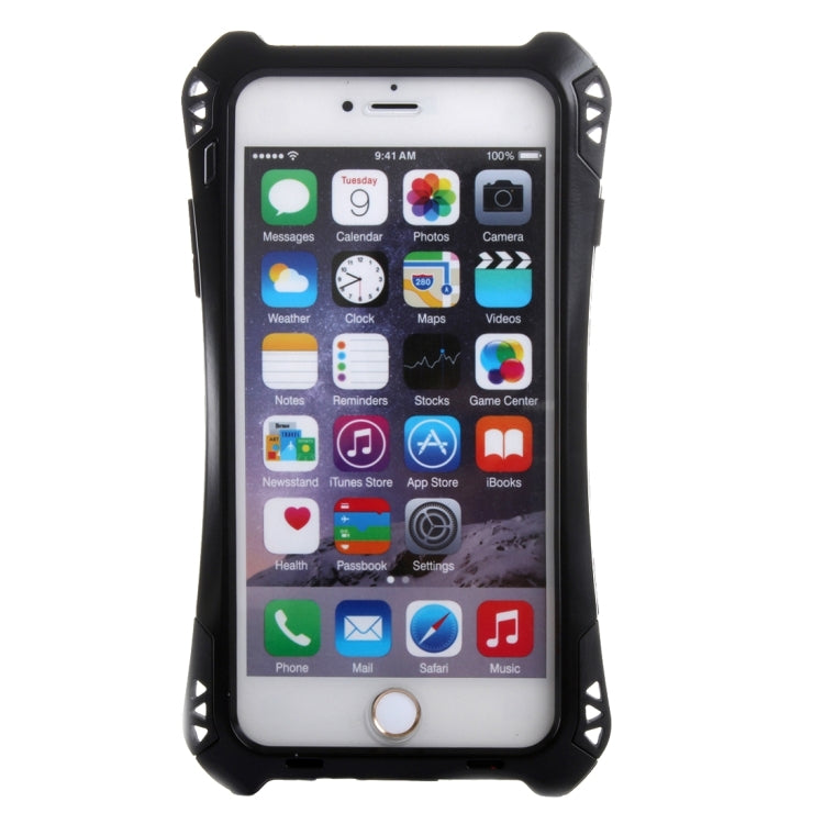 For iPhone 6 Plus & 6s Plus Professional and Powerful Dustproof Shatter-resistant Shockproof Tiny Waist Transformers Style Carbon Fibre Metal Protective Case with Tempered Glass Front Film Cover