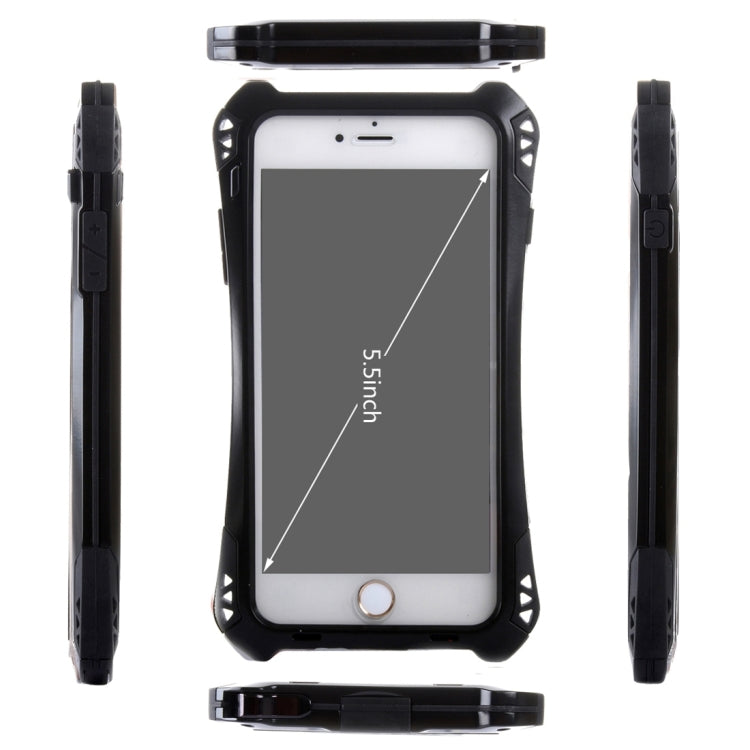 For iPhone 6 Plus & 6s Plus Professional and Powerful Dustproof Shatter-resistant Shockproof Tiny Waist Transformers Style Carbon Fibre Metal Protective Case with Tempered Glass Front Film Cover