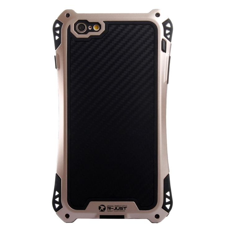 For iPhone 6 Plus & 6s Plus Professional and Powerful Dustproof Shatter-resistant Shockproof Tiny Waist Transformers Style Carbon Fibre Metal Protective Case with Tempered Glass Front Film Cover