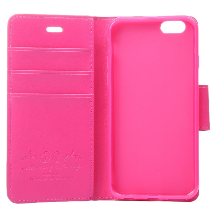 ALIVO for iPhone 6 Plus & 6s Plus Horizontal Flip Solid Color Oil Edge Leather Case with Card Slots & Holder & Wallet(Magenta)