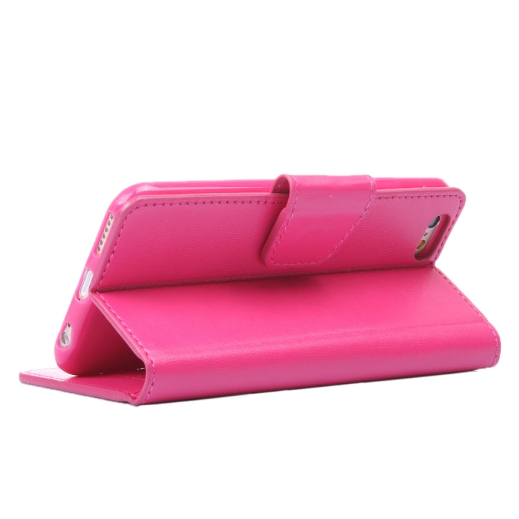 ALIVO for iPhone 6 Plus & 6s Plus Horizontal Flip Solid Color Oil Edge Leather Case with Card Slots & Holder & Wallet(Magenta)