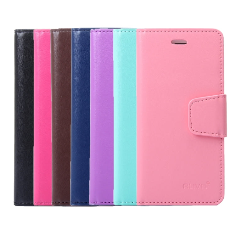 ALIVO for iPhone 6 Plus & 6s Plus Horizontal Flip Solid Color Oil Edge Leather Case with Card Slots & Holder & Wallet(Magenta)