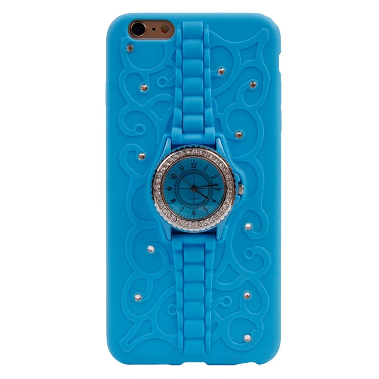 For iPhone 6 Plus & 6s Plus 2 in 1 Diamond Encrusted TPU + Metal Combination Case with Watch Holder & Hand Strap