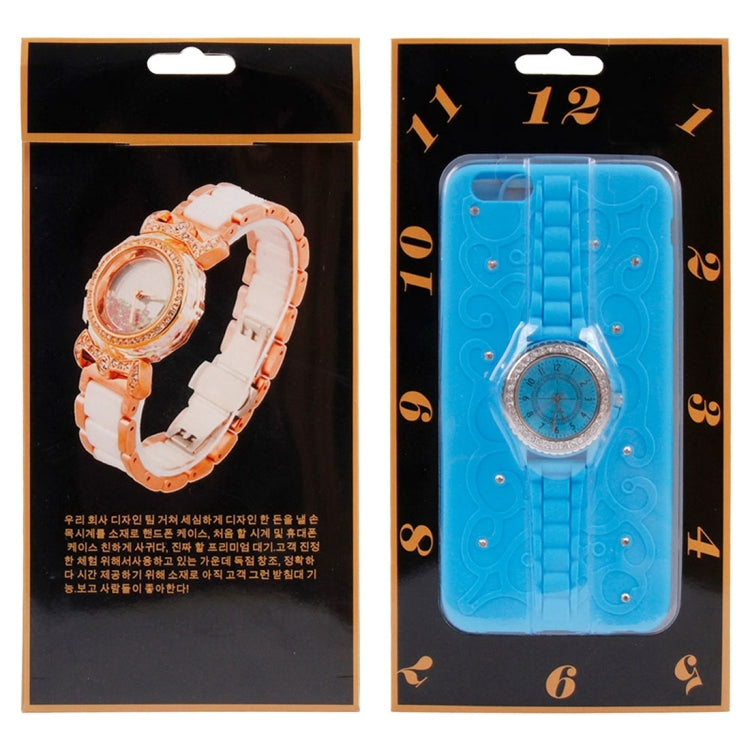 For iPhone 6 Plus & 6s Plus 2 in 1 Diamond Encrusted TPU + Metal Combination Case with Watch Holder & Hand Strap