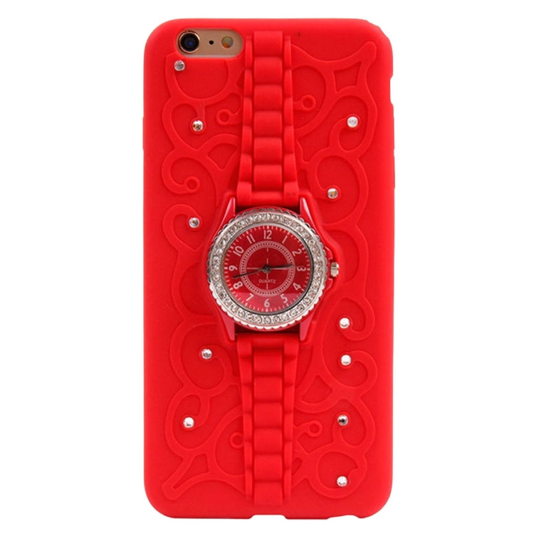 For iPhone 6 Plus & 6s Plus 2 in 1 Diamond Encrusted TPU + Metal Combination Case with Watch Holder & Hand Strap