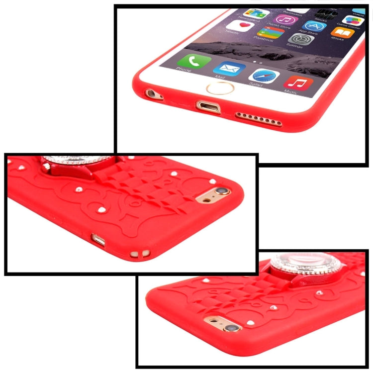 For iPhone 6 Plus & 6s Plus 2 in 1 Diamond Encrusted TPU + Metal Combination Case with Watch Holder & Hand Strap