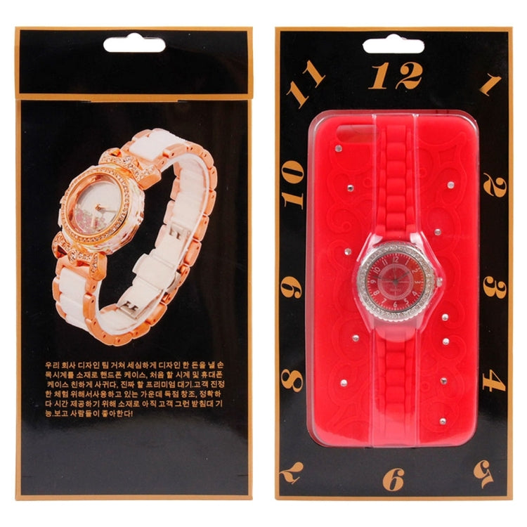 For iPhone 6 Plus & 6s Plus 2 in 1 Diamond Encrusted TPU + Metal Combination Case with Watch Holder & Hand Strap