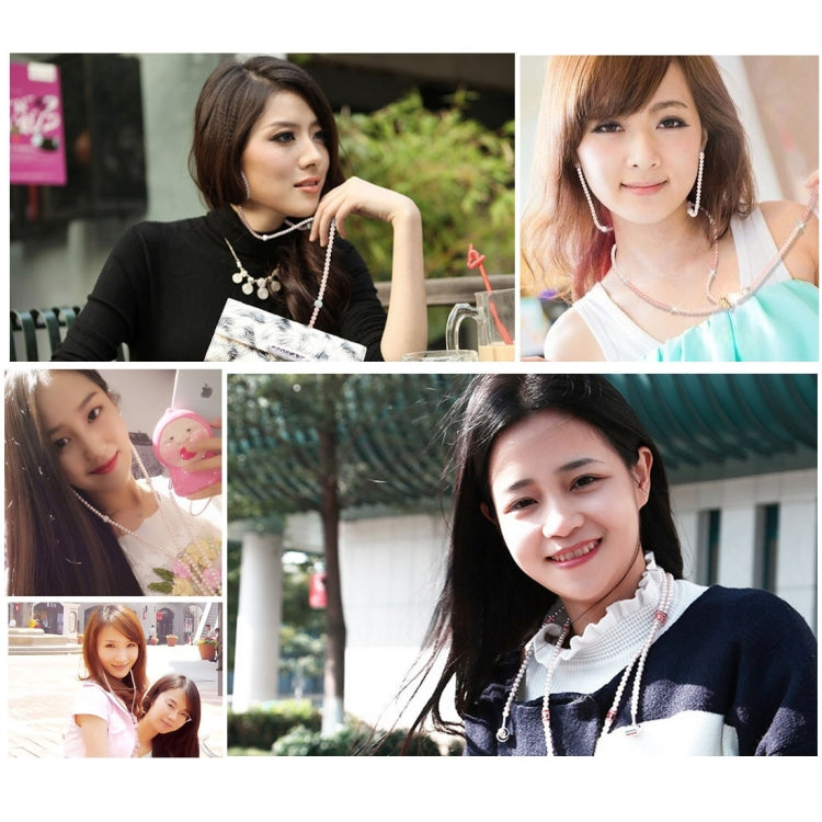 Multicolour Fashion Pearl Style In-ear Necklace Headphone