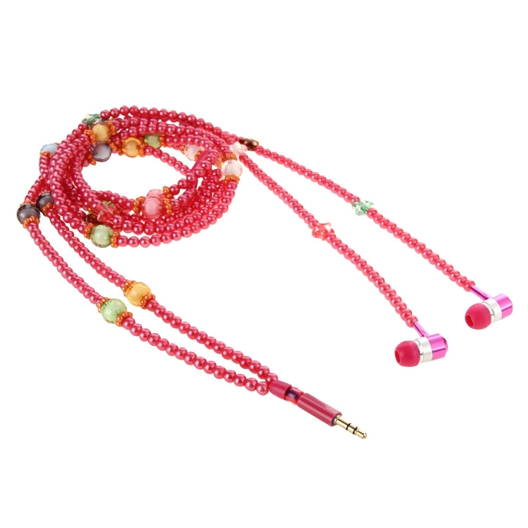 Multicolour Fashion Pearl Style In-ear Necklace Headphone