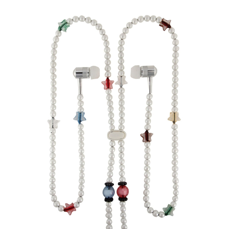 Multicolour Fashion Pearl Style In-ear Necklace Headphone
