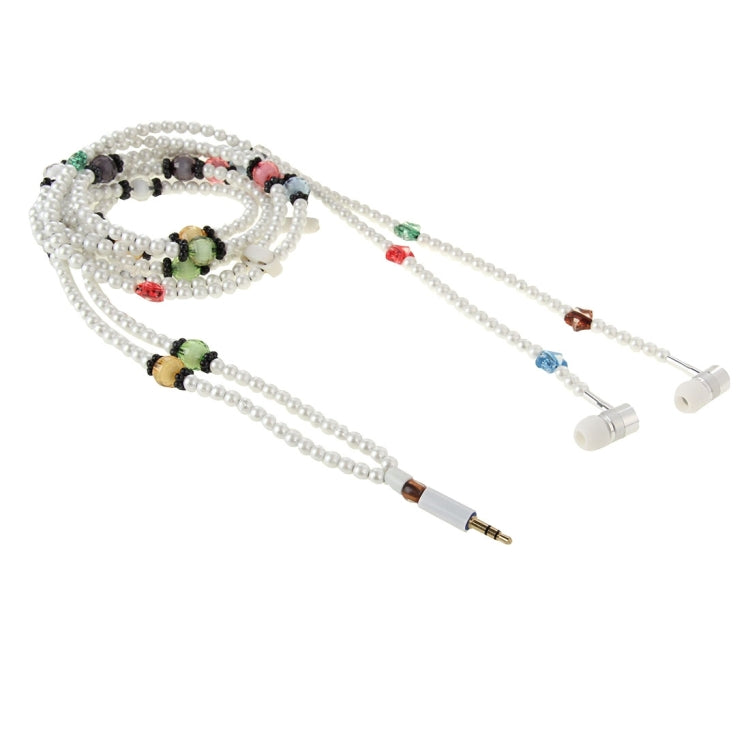 Multicolour Fashion Pearl Style In-ear Necklace Headphone