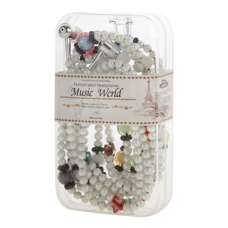 Multicolour Fashion Pearl Style In-ear Necklace Headphone