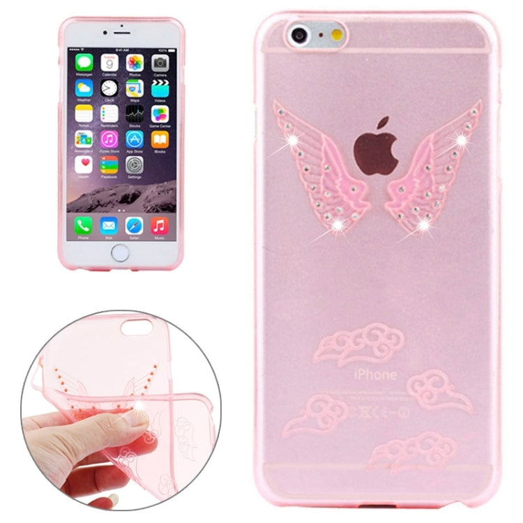 3D Diamond-Encrusted Angel Wings Pattern TPU Protective Case for iPhone 6 Plus & 6S Plus