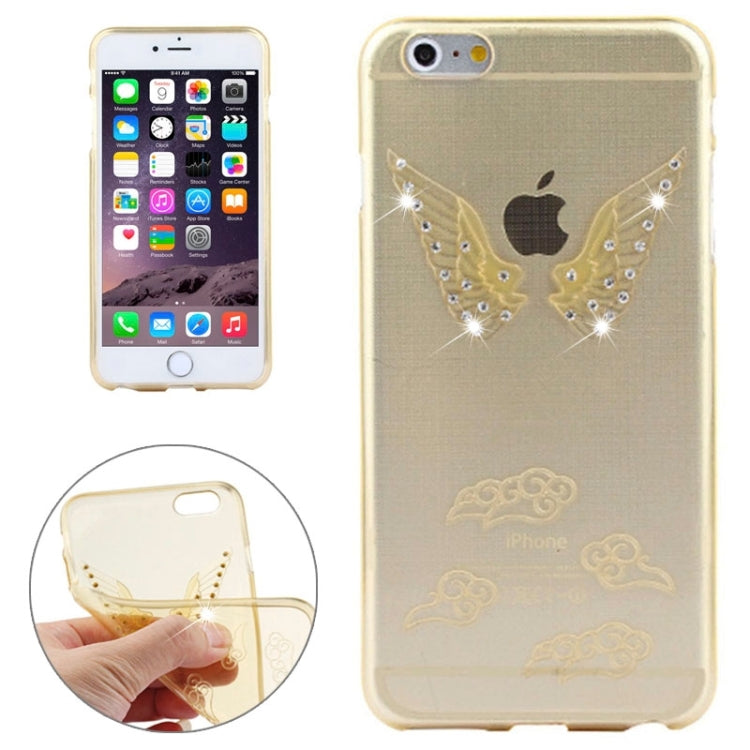 3D Diamond-Encrusted Angel Wings Pattern TPU Protective Case for iPhone 6 Plus & 6S Plus