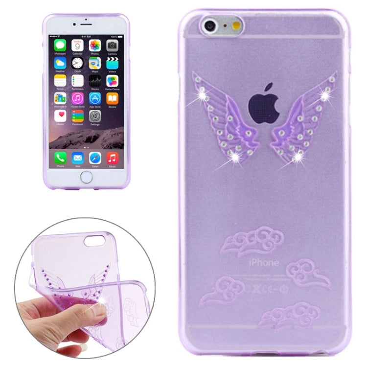 3D Diamond-Encrusted Angel Wings Pattern TPU Protective Case for iPhone 6 Plus & 6S Plus