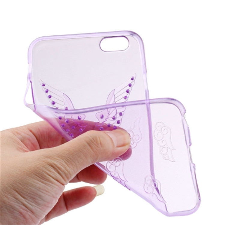 3D Diamond-Encrusted Angel Wings Pattern TPU Protective Case for iPhone 6 Plus & 6S Plus