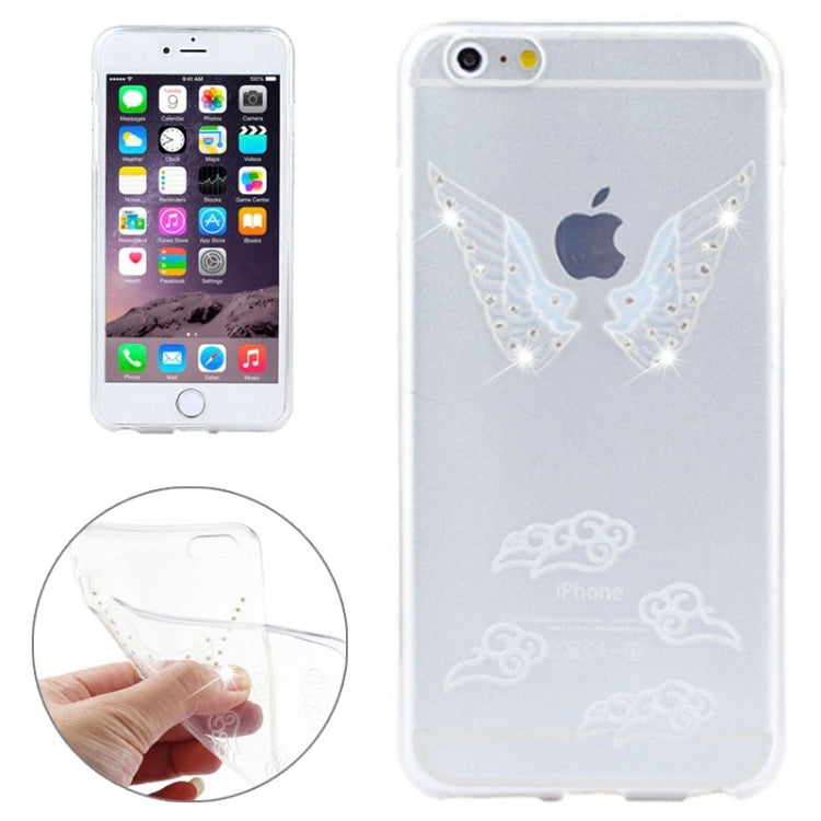 3D Diamond-Encrusted Angel Wings Pattern TPU Protective Case for iPhone 6 Plus & 6S Plus