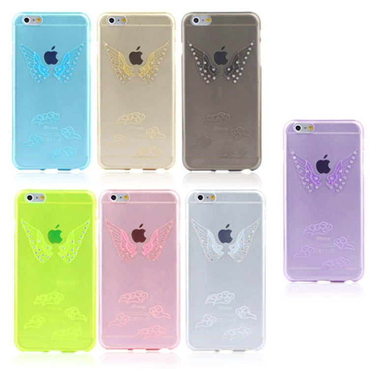 3D Diamond-Encrusted Angel Wings Pattern TPU Protective Case for iPhone 6 Plus & 6S Plus