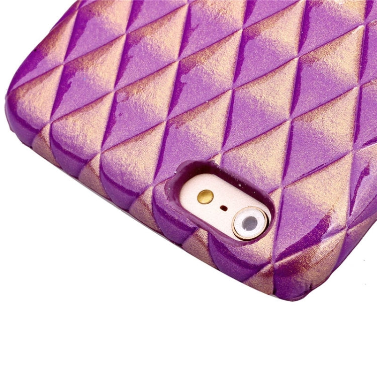 Stereo Diamond Lattice Style PU Paste Skin Plastic Protective Case for iPhone 6 Plus & 6S Plus