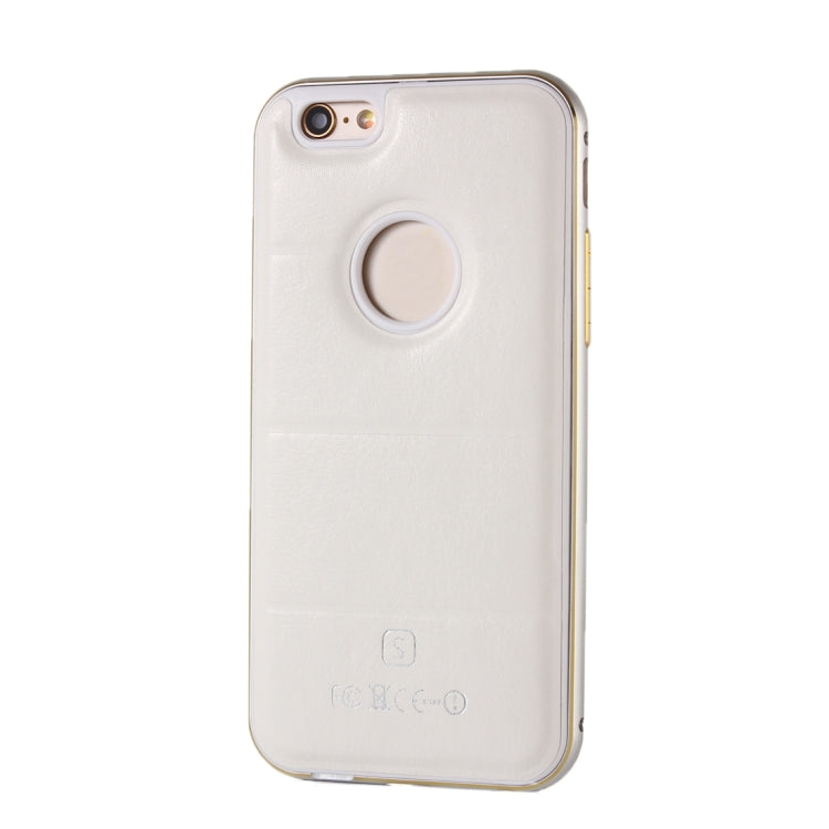 For iPhone 6 Plus & 6s Plus Separable Leather Case Back Shell Cover(White)