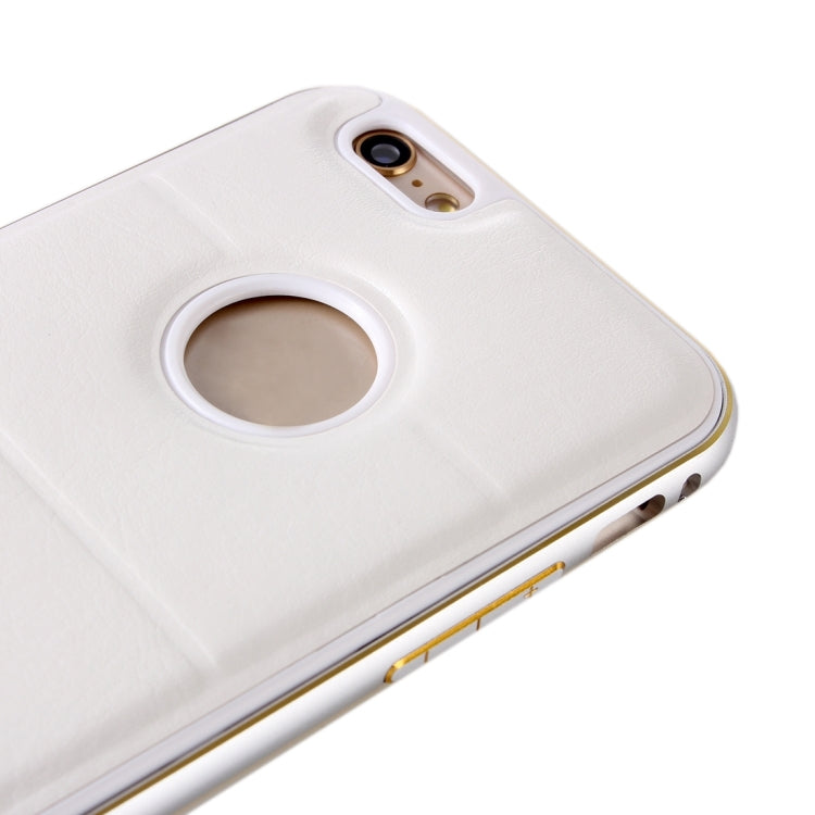 For iPhone 6 Plus & 6s Plus Separable Leather Case Back Shell Cover(White)