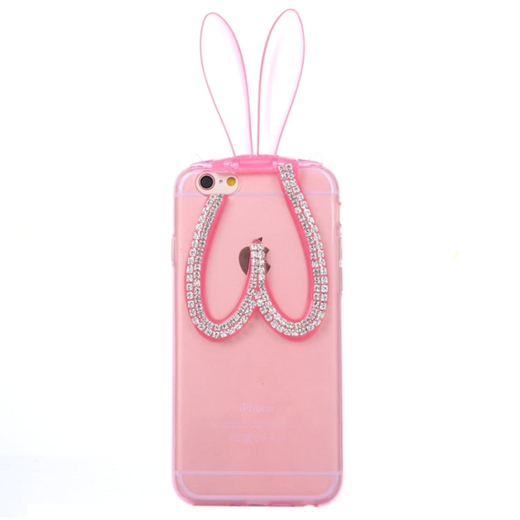 3D Folding Diamond-Encrusted Rabbit Ear Pattern TPU Protective Case for iPhone 6 Plus & 6S Plus
