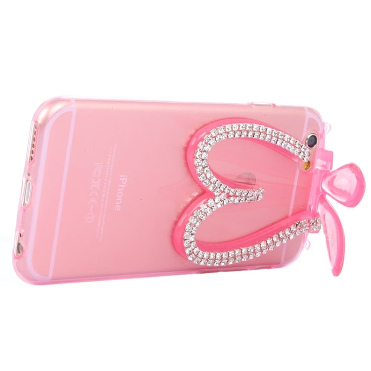 3D Folding Diamond-Encrusted Rabbit Ear Pattern TPU Protective Case for iPhone 6 Plus & 6S Plus