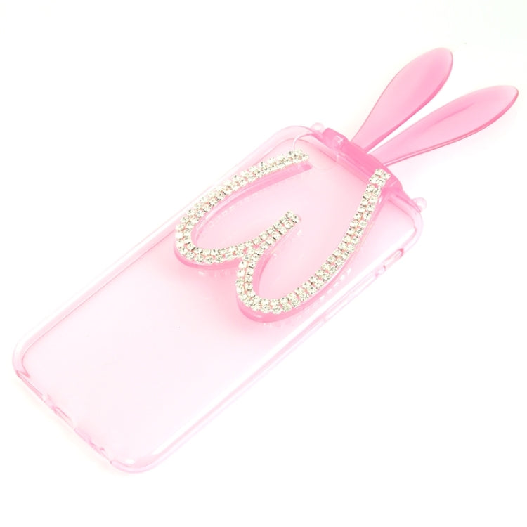 3D Folding Diamond-Encrusted Rabbit Ear Pattern TPU Protective Case for iPhone 6 Plus & 6S Plus