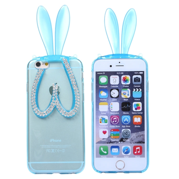 3D Folding Diamond-Encrusted Rabbit Ear Pattern TPU Protective Case for iPhone 6 Plus & 6S Plus
