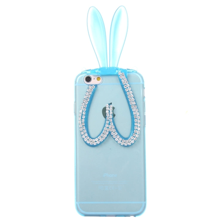 3D Folding Diamond-Encrusted Rabbit Ear Pattern TPU Protective Case for iPhone 6 Plus & 6S Plus