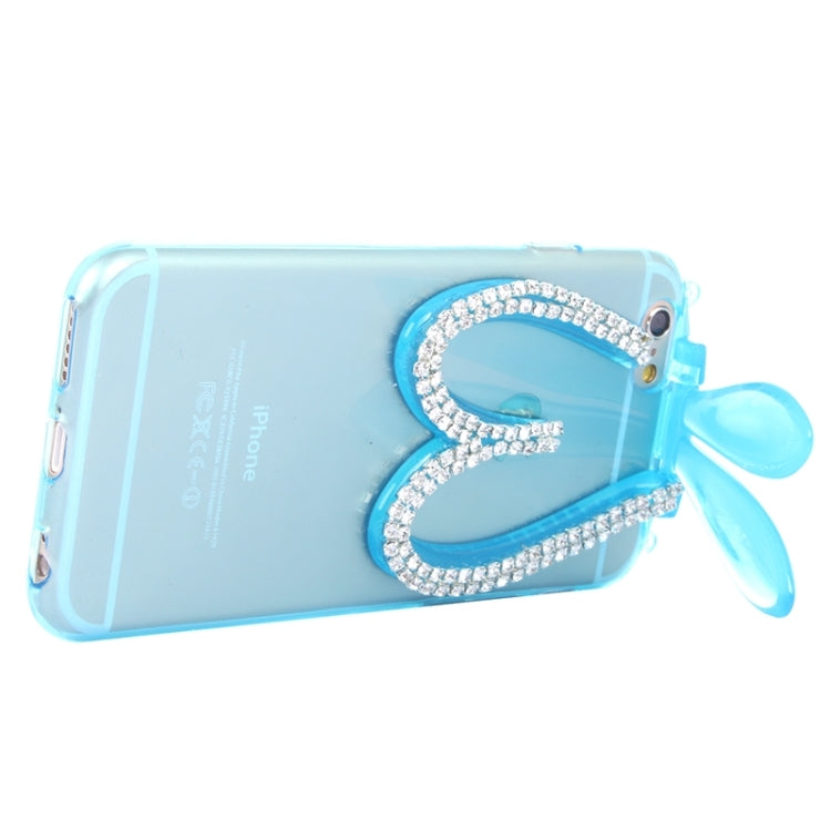 3D Folding Diamond-Encrusted Rabbit Ear Pattern TPU Protective Case for iPhone 6 Plus & 6S Plus