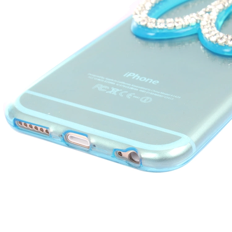 3D Folding Diamond-Encrusted Rabbit Ear Pattern TPU Protective Case for iPhone 6 Plus & 6S Plus