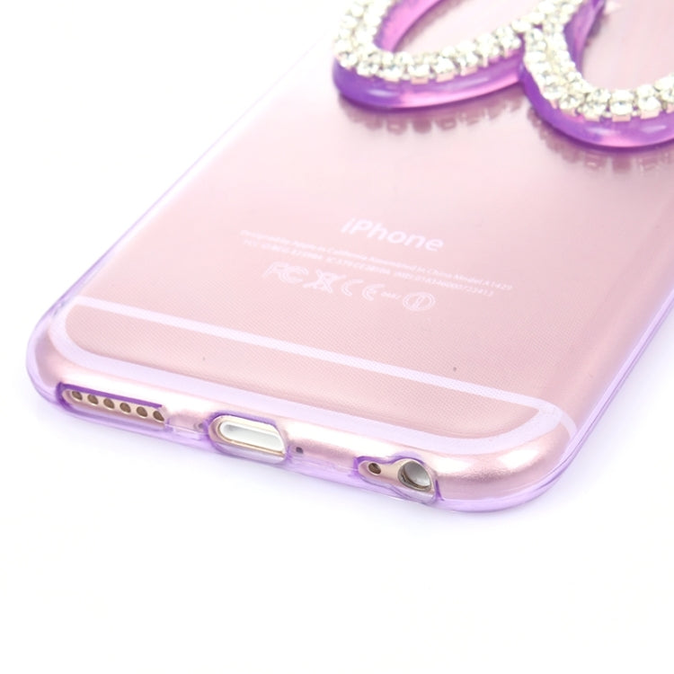 3D Folding Diamond-Encrusted Rabbit Ear Pattern TPU Protective Case for iPhone 6 Plus & 6S Plus