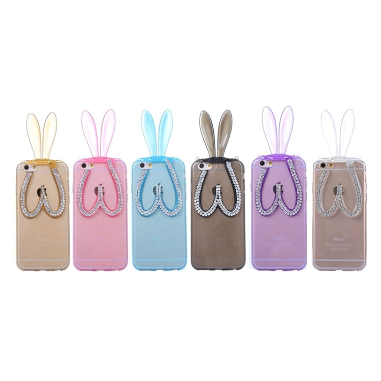3D Folding Diamond-Encrusted Rabbit Ear Pattern TPU Protective Case for iPhone 6 Plus & 6S Plus