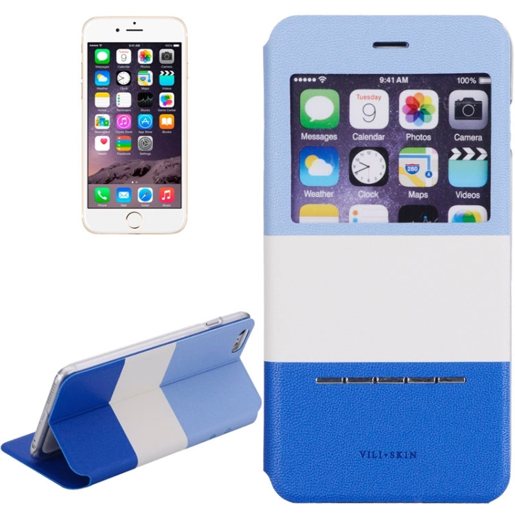 Color Matching Style Leather Case with Call ID Display for iPhone 6 Plus & 6S Plus