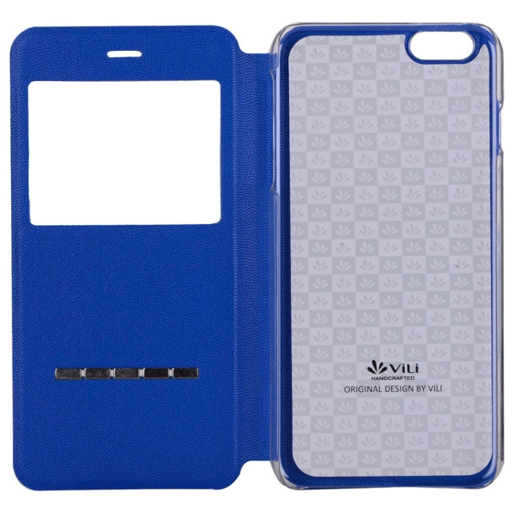 Color Matching Style Leather Case with Call ID Display for iPhone 6 Plus & 6S Plus