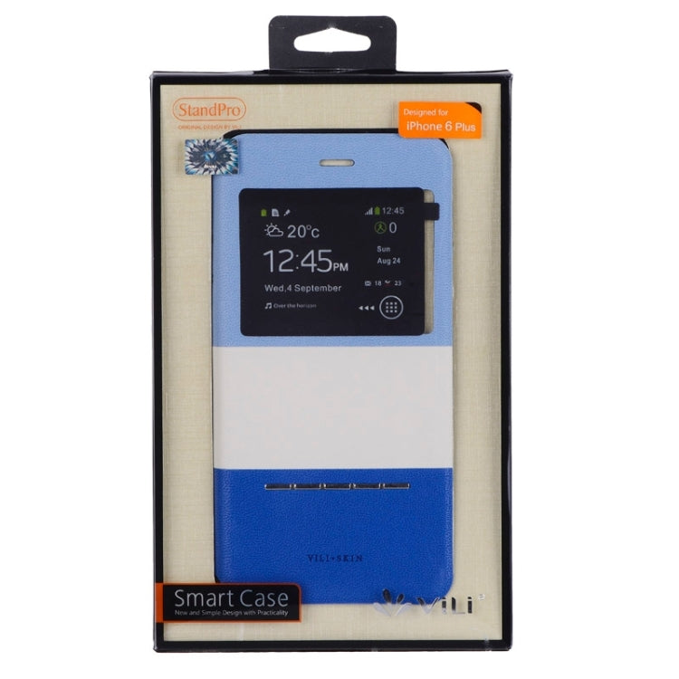 Color Matching Style Leather Case with Call ID Display for iPhone 6 Plus & 6S Plus