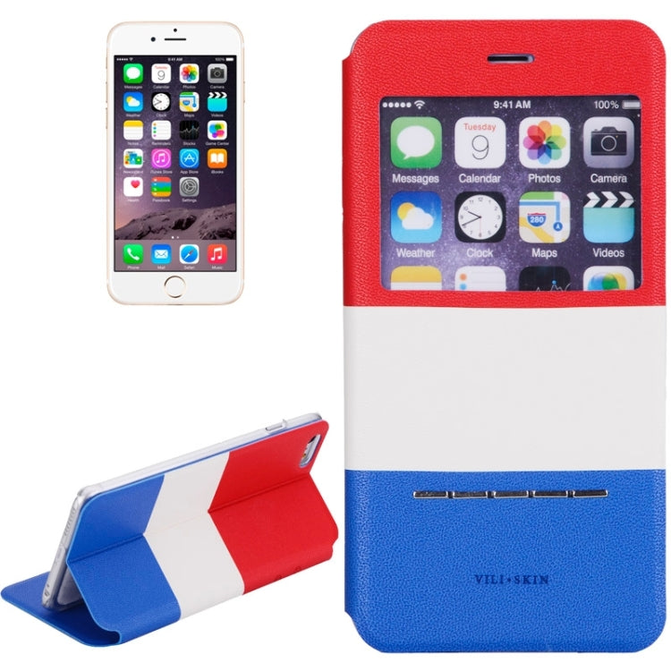Color Matching Style Leather Case with Call ID Display for iPhone 6 Plus & 6S Plus