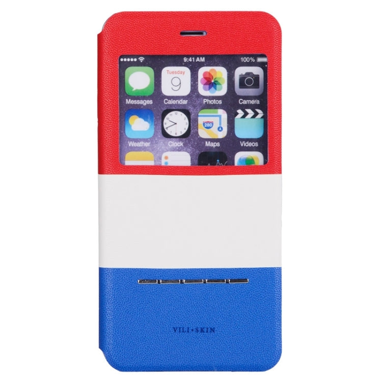 Color Matching Style Leather Case with Call ID Display for iPhone 6 Plus & 6S Plus