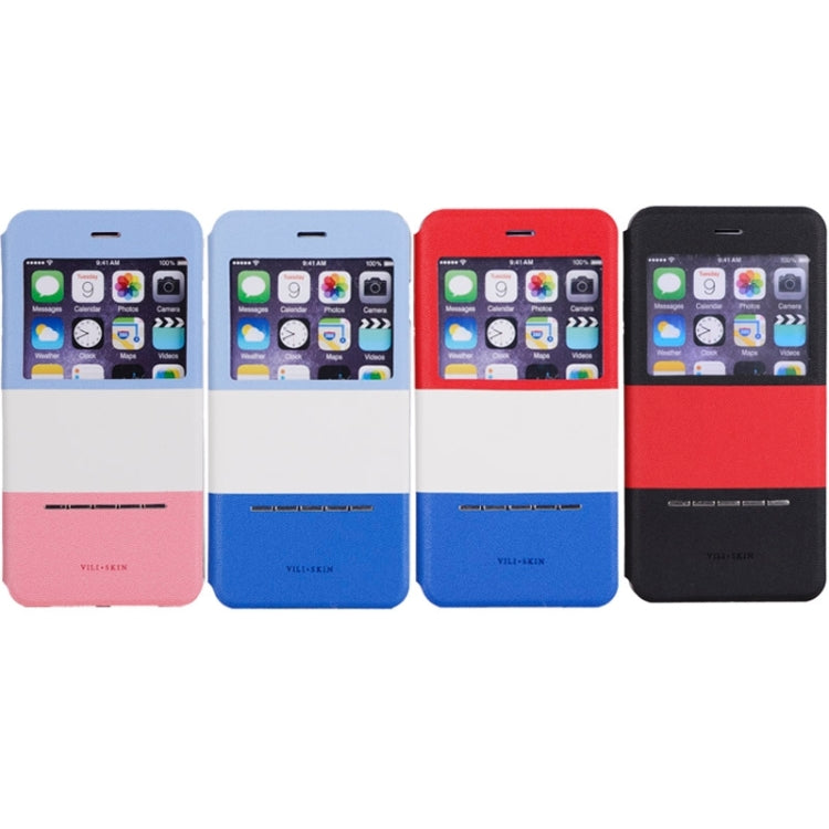 Color Matching Style Leather Case with Call ID Display for iPhone 6 Plus & 6S Plus