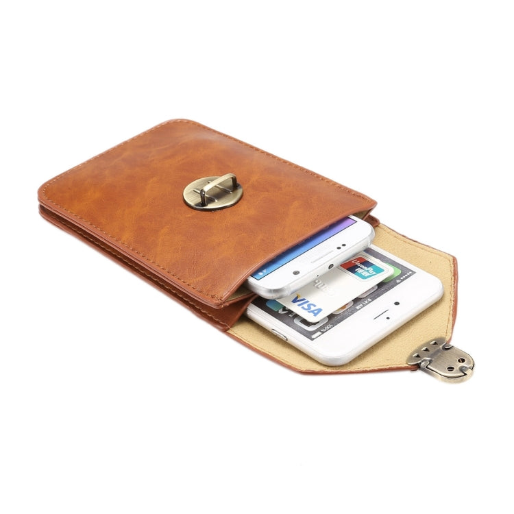 Crazy Horse Texture Vertical Style Casual Waist Bag with Buckle for iPhone 6 Plus & 6S Plus, Galaxy S7 / S6, Huawei, etc