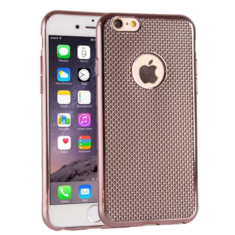 For iPhone 6 Plus & 6s Plus Lattice Texture Electroplating TPU Protective Case