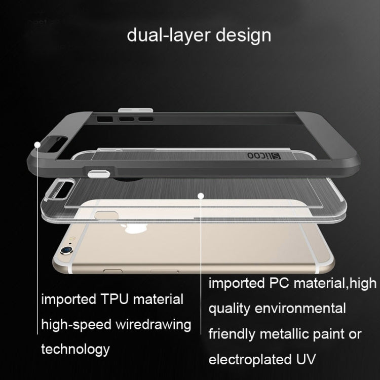 Slicoo Brushed Texture Electroplating Transparent Combination Case for iPhone 6 Plus & 6S Plus