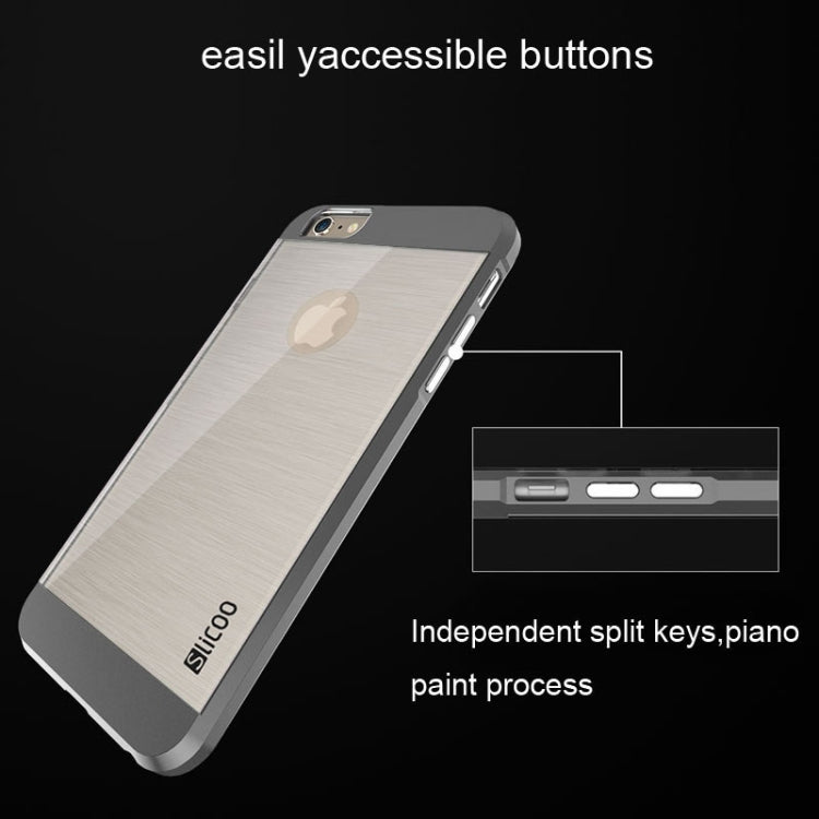 Slicoo Brushed Texture Electroplating Transparent Combination Case for iPhone 6 Plus & 6S Plus