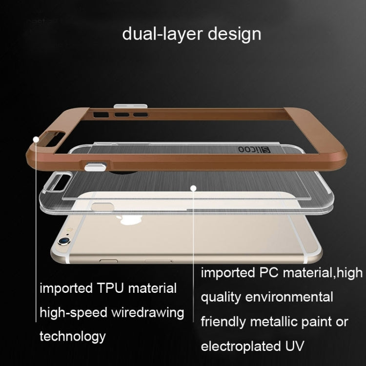 Slicoo Brushed Texture Electroplating Transparent Combination Case for iPhone 6 Plus & 6S Plus