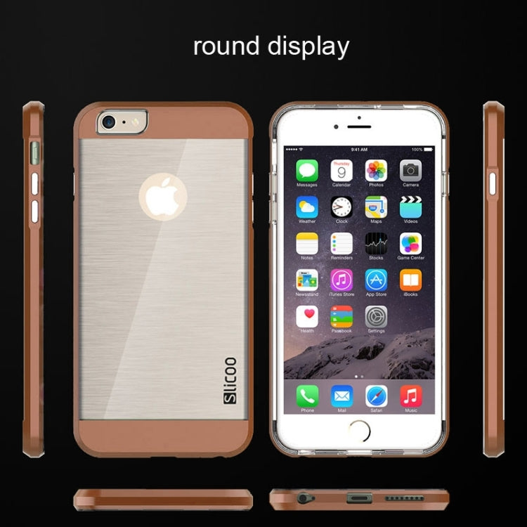 Slicoo Brushed Texture Electroplating Transparent Combination Case for iPhone 6 Plus & 6S Plus